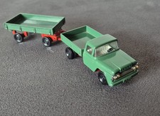 SIKU V222 Ford F500 LKW Pritsche + V225 Anhänger Kipper in grün - als Set