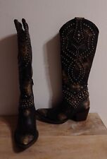 Old Gringo Stiefel Gr. 39 grau/braun used Look Nieten Cowboystiefel