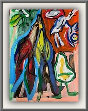 Vogel  Acryl/Papier Pop Art