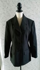 Damen Longblazer Nadelstreifen klassisch, Gr. 36, schwarz/weiß