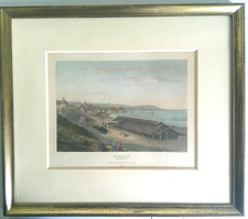 Bild Eisenbahn Rorschach coloriert Krusi ca. 30 x 26 cm gerahmt Conzen gelistet