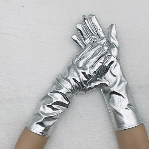 Langarm kunstleder handschuhe - langarm,