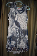 SOGGO Collection Kleid mit Spitze Sommerkleid Rüschenkleid blau Gr. S-M 36-38 K1