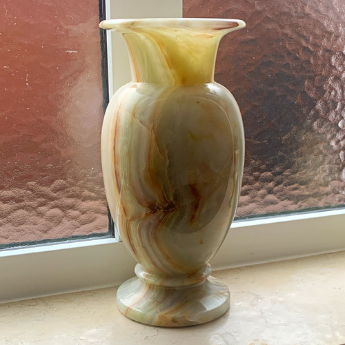 Onyx stein vase - stein, poliert
