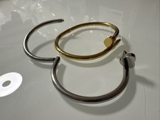 ? Moderner Edelstahl Armreif im Nagel-Design – 2 Stück (Gold & Silber) ?