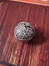 Original Pandora Clip Charm Anhänger 925er Silber Zirkonia Weiß Herz Liebe