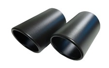 2x Auspuffblenden 2x 80mm schwarz rund Doppelrohr passend f. Endrohre bis 78mm