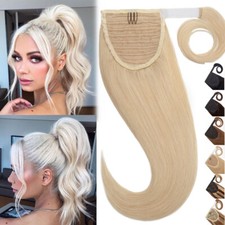Pferdeschwanz Zopf 100% Remy Echthaar Clip in Ponytail Extensions Dick Haarteil