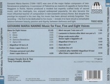 GIOVANNI MARIA NANINO: MUSIC