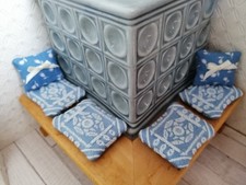 6-teiliges Polster-Set f.z.B.Ofen-bank Miniatur-KISSEN für Puppenstube 1:12