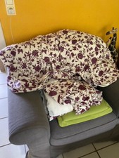 Ektorp 3er Sofa Bezug - hovby -      mit lila Blumen    -
