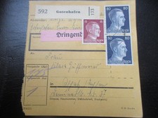 #1642 Paketkarte aus GOTENHAFEN nach Oschatz