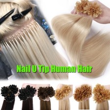 300 Keratin Bonding Hair Extension Remy Echthaar Strähnen Haarverlängerung BLOND