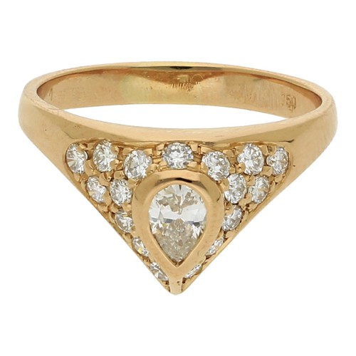 Diamantring 750 k - 750, gelbgold