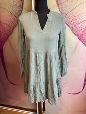 AMISU Damen Kleid Boho Style Größe 34 XS Oliv 100% Viskose NEU 