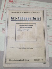 KFZ Brief Anhängerbrief DDR Mehrachs Anhänger offener Kasten Bleichert 1935