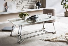 Couchtisch Weiß/Chrom 110x60