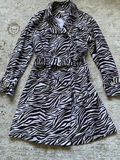 Damen Trenchcoat   Gr. 38 , schwarz/weiß  " Star Couture" Zebra Muster