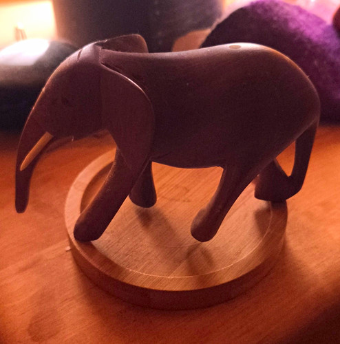 Holzfigur elefant freistehend - elefant,