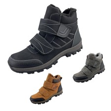 Herren Stiefel Klett Boots Stiefeletten Winterstiefel Warmfutter Klettverschluss