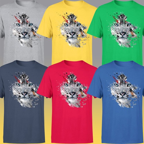 Shirt schneeleopard - t-shirt,