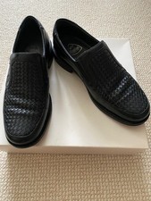 Slipper in schwarz Leder mit Flecht von Gallus in Gr. 39,5 (extraweit)