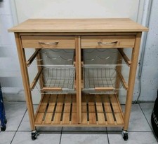 Servierwagen Essenswagen Küchenwagen Beistellwagen - Bambus Holz