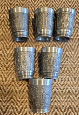 6 Zinnbecher Schnaps