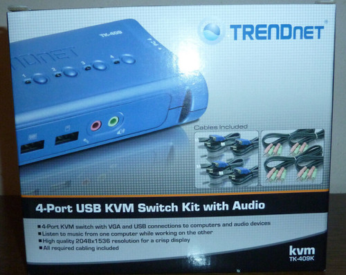 Port usb kvm switch - 4-port, kit