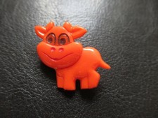 Süße Kuh-Anstecker-Pin-für Kinder-Kindergarten-orange-unbenutzt-orig.DDR