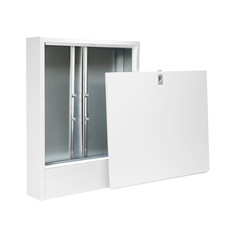 Aufputz Verteilerschrank für Fußbodenheizung Verteilerkasten AP weiß lackiert