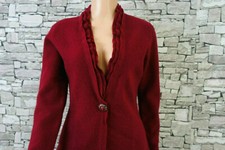 KASPER DAMEN REINE KOCH WOLLE STRICKBLAZER STRICKJACKE WEINROT 38  