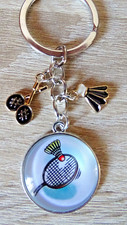 3 teilig Schlüsselanhänger Federball  Badminton  hinter Acrylglas Schach Figuren