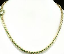 Wert 18.000 € Tennis-Smaragd Collier 3,50 carat massiv 32,0 Gr 750-Gold