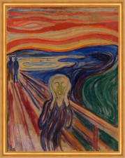 The Scream Edvard Munch Steg Schrei Fratzen Spaziergänger Sonnenrot B A2 01505