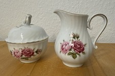 AK Kaiser Moosrose Zuckerdose mit Deckel + Milchkännchen SEHR GUTER ZUSTAND
