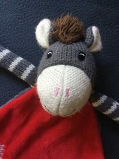 Schnuffeltuch Esel rot grau - wie Neu!