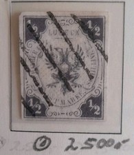 Briefmarke Lübeck 1859 MI-NR 1 seltene gestempelt Luxus alt geprüft 2500€ Mi TOP