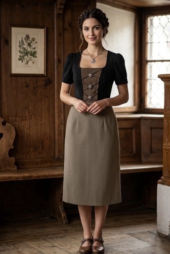 Trachtenkleid leinen 42 - trachtenkleid,
