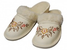 Damen Hausschuhe warm - Größe 36-41 - Echtleder - Latschen,Pantoffeln - JA130