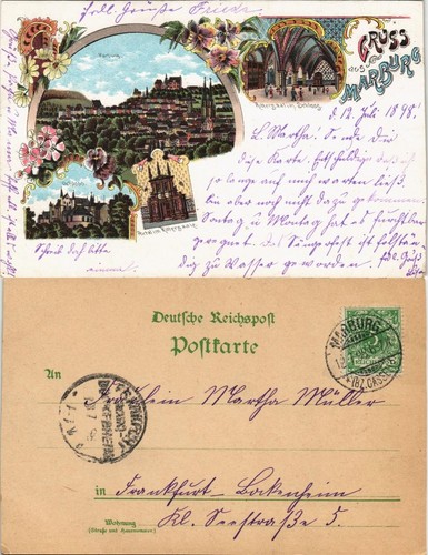 Litho marburg der lahn - ak,