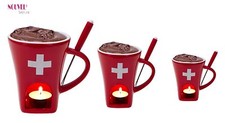 3 Stück Nouvel Swiss Schokoladenfondue-Set Tasse CH-Kreuz 