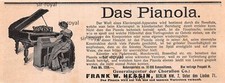 Das Pianola Piano - Frank W. Hessin Berlin - 1904 - Historische Werbung ~19x7cm
