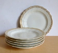KPM BERLIN NEUOSIER 6 KUCHENTELLER DESSERTTELLER 18CM ROKOKO GOLDKANTE DEKOR 15