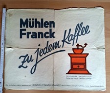 Plakat Mühlen Franck ...zu Jedem Kaffee Poster Werbung Kaffeemühle
