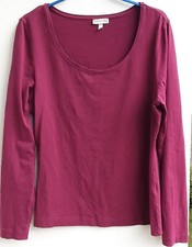 Deerberg. Langarm Basic Shirt, dunkelrot. Gr. L
