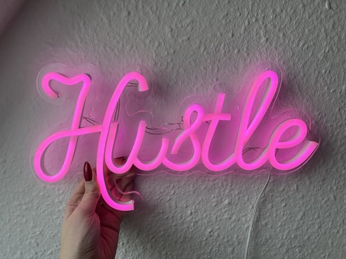 Led neon schild hustle pink - neon,