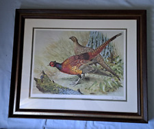 Wandbild, Fasanen Paar, Pheasants in the Meadow, 1982 v. BASIL EDE, Top Zustand