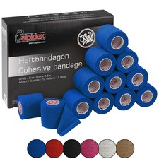 12 x Haftbandage 5cm x 4.5m Selbstklebende Fixierbinde Selbsthaftender Verband