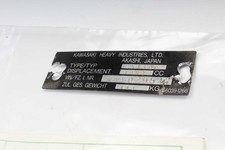 Typenschild Deutsche Papiere ohne Rahmen Kawasaki ZZR 1100 ZXT10C 90-90